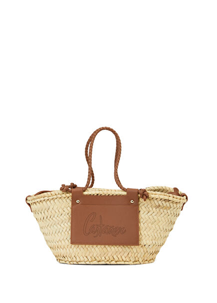Campania Mini Tan Beige Raffia Beach Bag