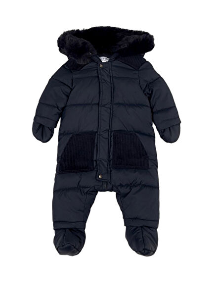 Lacivert Kapüşonlu Erkek Bebek Astronot Mont