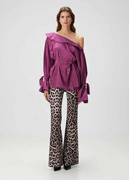 Iconic Nights Bianca Leopar Desenli Pantolon