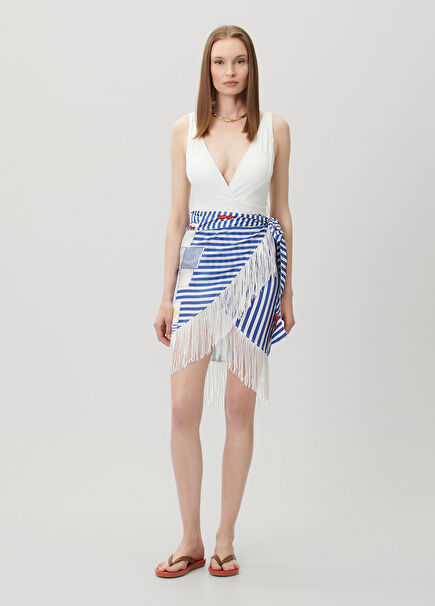 Elana Blue Striped Pareo