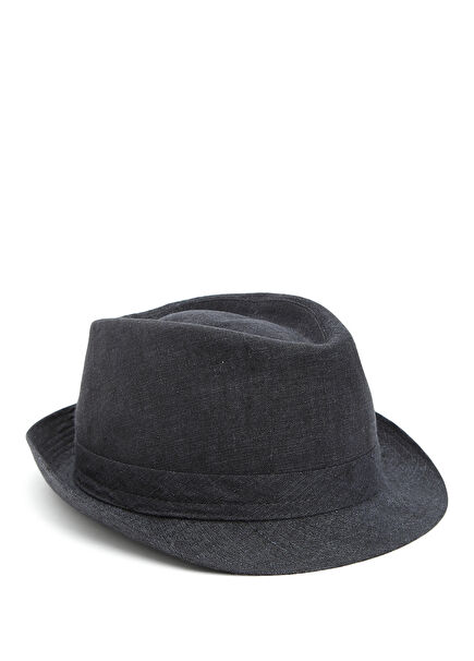 Antrasit Erkek Keten Şapka