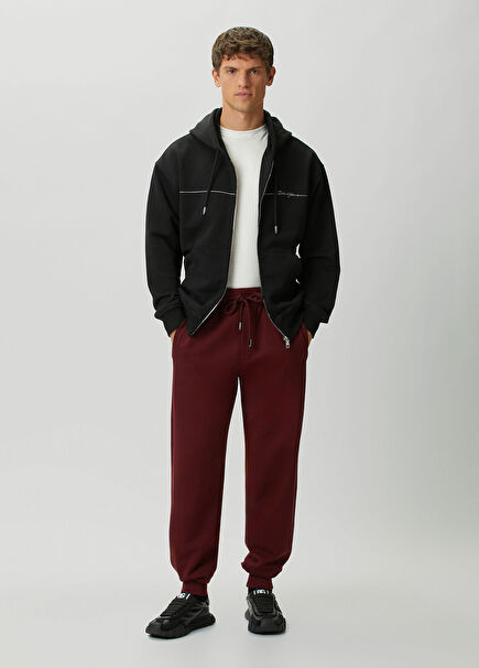 Burgundy Waist Corded Jogger Sweatpants