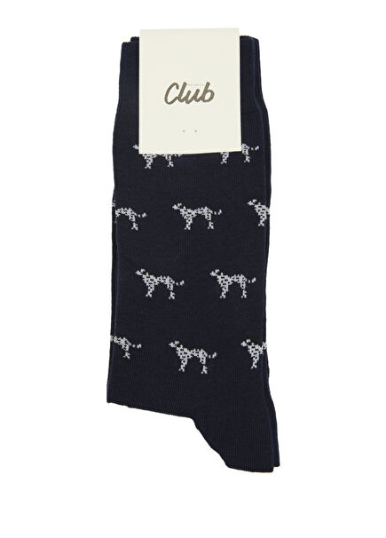 Navy Blue Dalmatian Men's Socks