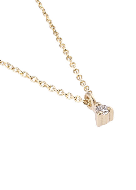 Tek Taş Pırlanta Taşlı 14 Ayar Altın Kadın Kolye