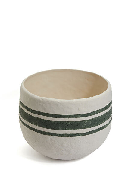 White Green Flower Pot