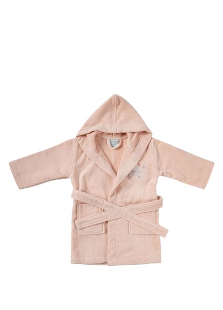Oli Salmon Embroidered Cotton Velvet Baby and Kids Bathrobe