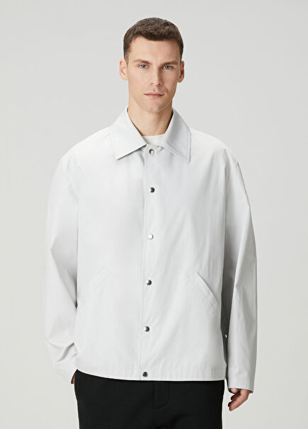 Gri Logo Baskılı Ceket