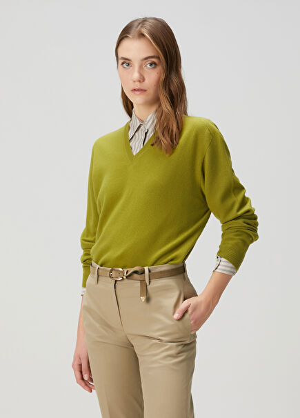 Isaora Green Cashmere Sweater