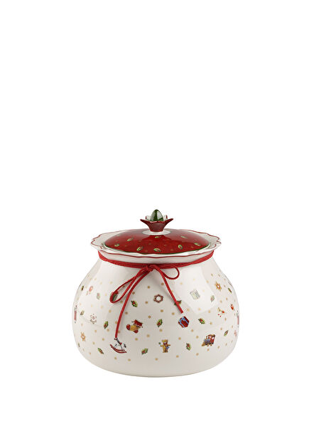 Toy's Delight Yılbaşı Temalı Porselen Dekoratif Kurabiye Kavanozu 21 cm