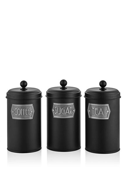 Siyah Çay Şeker Kahve Kavanozu