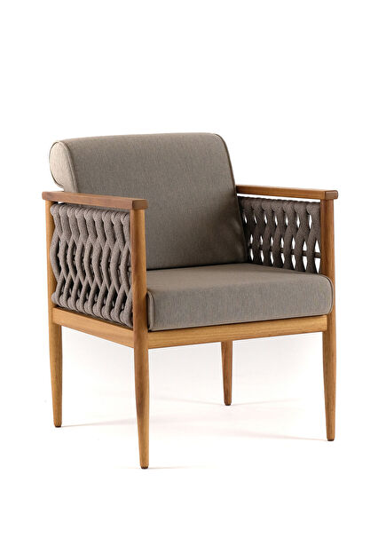 Girift Gri Iroko Maxi Bahçe Sandalyesi