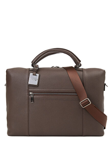 Brown Men's Leather Laptop Bag