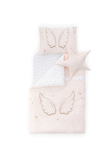 Angel Wings Pembe Anne Yanı 5 Parça Bebek Uyku Seti