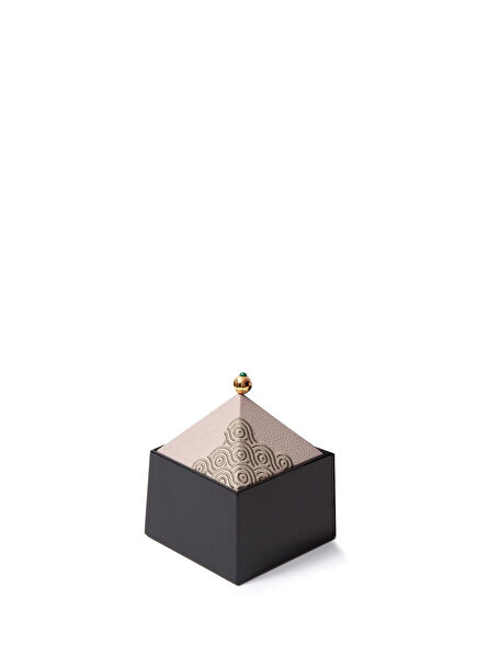 Stella Obelisk Bej Siyah Deri Dekoratif Kutu