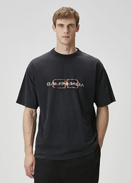 Medium Fit BB Icon Siyah Logo Baskılı T-shirt