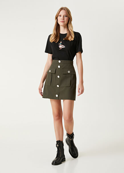 Khaki Cargo Pocket Skirt