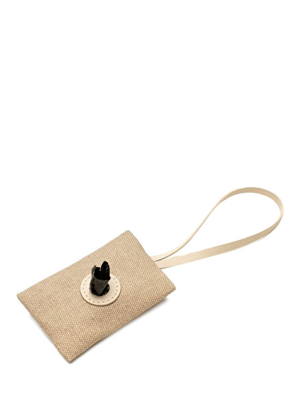 Beige Leather Canvas Dog Need Bag