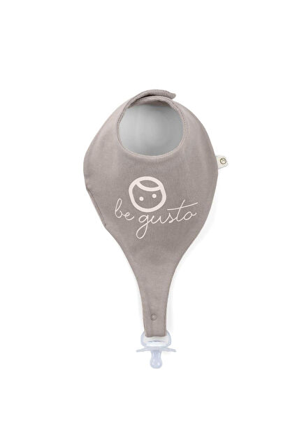 Vintage Kahve Organik Pamuk Sıvı Geçirmez Unisex Bebek Emzik Tutuculu Önlük