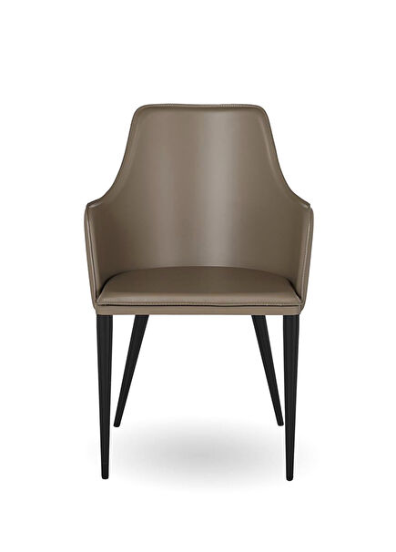 Manuela Taupe Kollu Deri Yemek Odası Sandalyesi