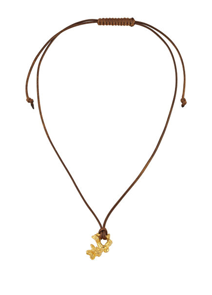 Coral Detailed Women's Gold Plated Necklace