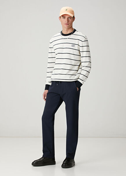 Lacivert Gofreli Pantolon