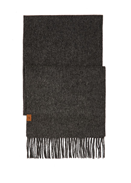 Grey Men's Wool Scarf