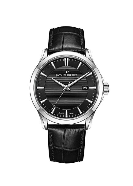 JPQGS791111 Siyah Deri Erkek Kol Saati