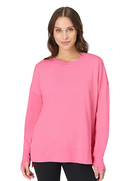 After Class Longline Pembe Uzun Kollu Kadın Sweatshirt