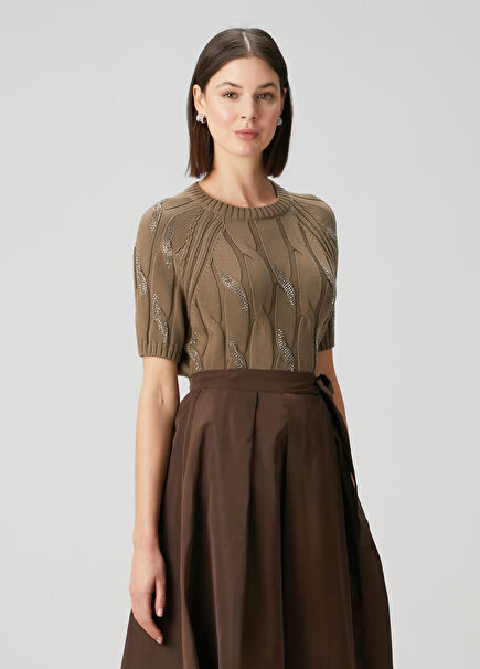 Green Cable Knit Sweater