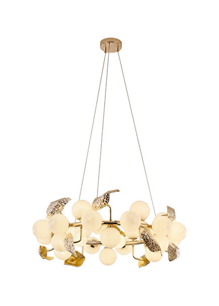 Doha Gold Glass 20 Pcs Pendant Chandelier