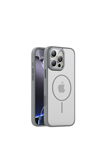 Shadow iPhone 16 Pro Max Magsafe Uyumlu Titanyum Gri Telefon Kılıfı