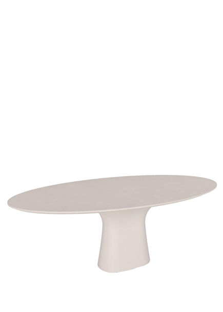 Podium Beyaz Beton Yemek Masası