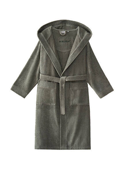 Yeşil Armürlü Organik Pamuk Kadın Bornoz