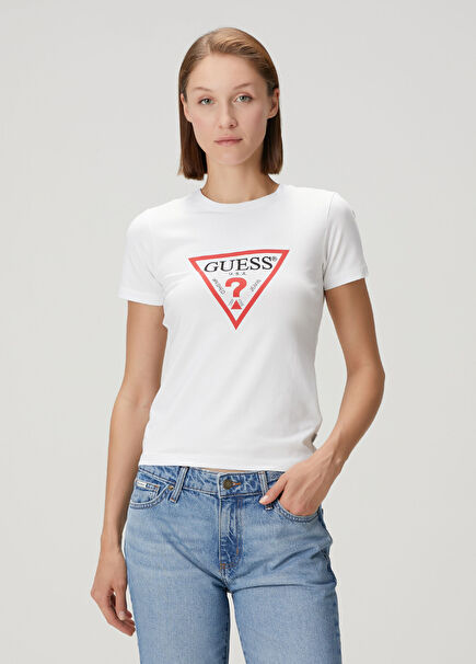 Slim Fit White Logo T-Shirt