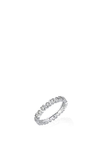 Wedding Heart Diamond-Studded 14 Karat Women's Gold Ring