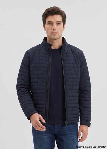 Lacivert Puffer Mont