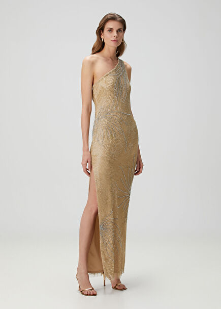 Gold Maxi Evening Dress