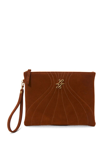 Hena Brown Nubuck Leather Women's Hand Portfolio