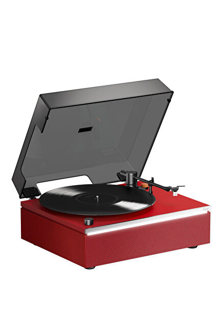 Lumi-S Red Retro Turntable Player with Built-in Bluetooth Speaker