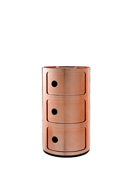 Componibili Copper 3-Drawer Bedside Table