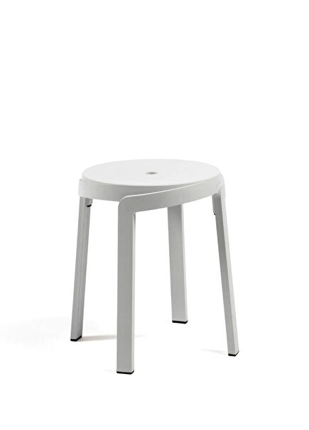 Stack White Mini Garden Stool