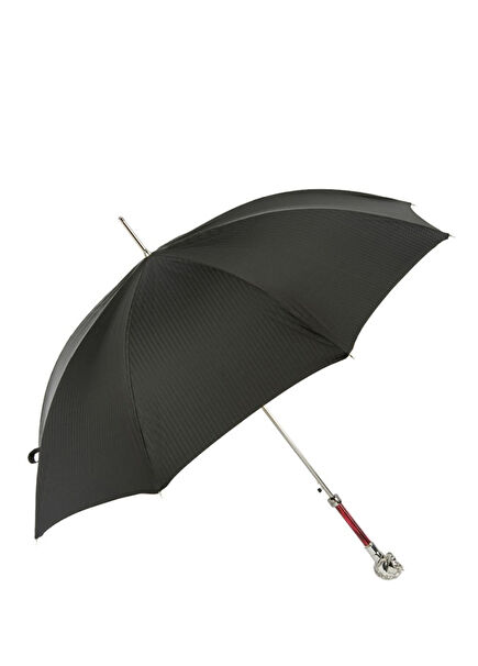 Silver Horse Figure Striped Unisex Umbrella