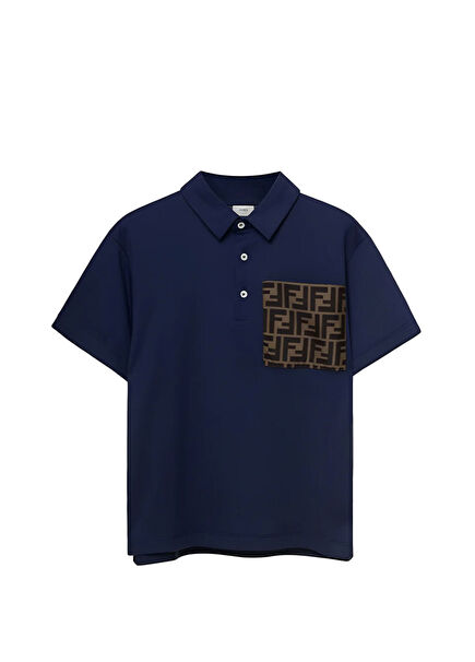 Navy Blue Polo Collar Boys' T-Shirt
