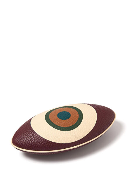 Evil Eye Talisman Bordo Deri Kağıt Ağırlığı