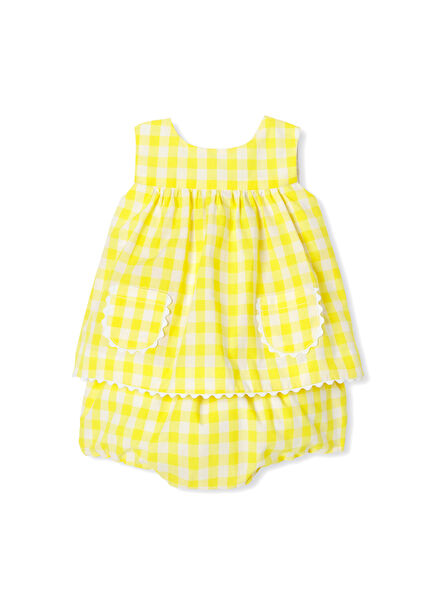 Yellow Gingham Baby Girl Set of 2