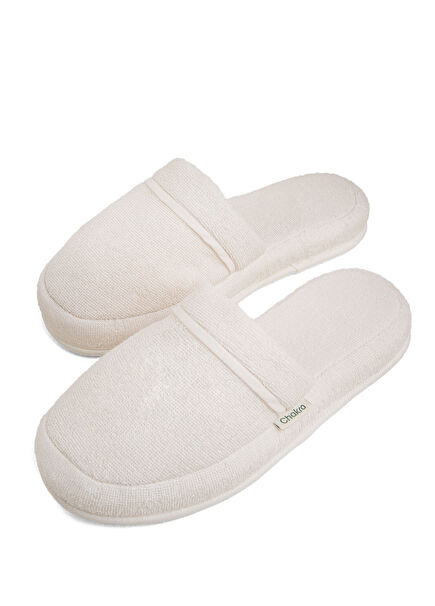 Solid Ekru Unisex Ev Terliği