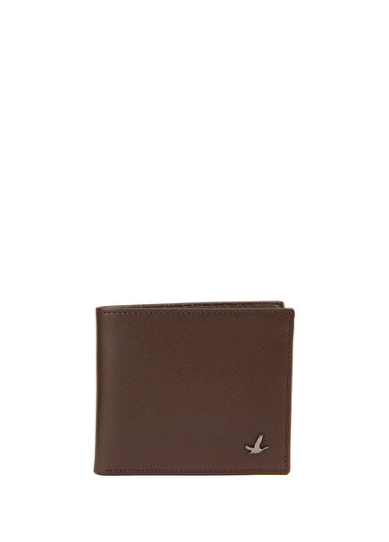Brown Logo Detailed Men's Leather Wallet