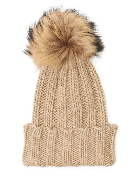 Beige Women's Cashmere Beanie
