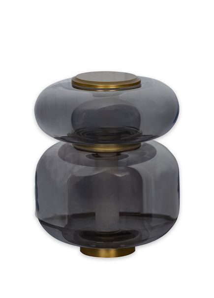 Seoul Dual Smoked Glass White Tumbled Marble Led Table Lamp