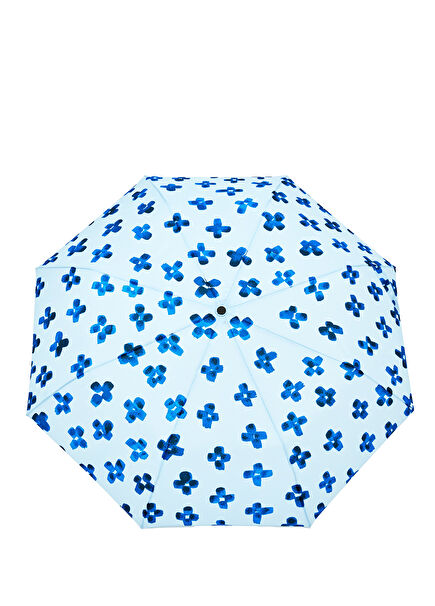 Original Duck Floral Rain Mavi Kompakt Şemsiye